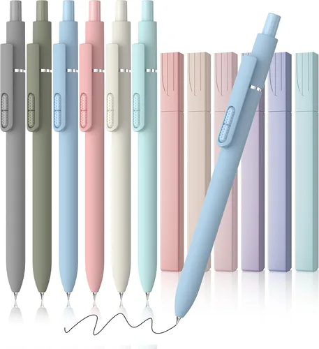 Vista 14 de 16 bolígrafos de gel negros - 0.7mm de punta media, bolígrafos de tinta negra Escritura suave - Bolígrafo retráctil de secado rápido para hombres