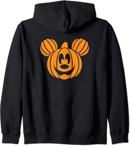 Vista 2 de Disney Sudadera con capucha con cremallera para cabeza de calabaza de Halloween, Negro, S