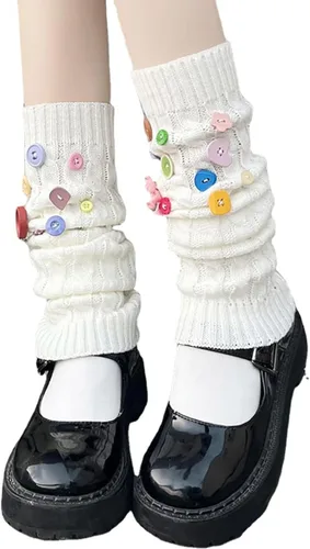 Vista 7 de CYee Kawaii Cutecore - Calcetines largos para mujer, calcetines largos de punto gótico Y2k Acubi, calcetines estéticos