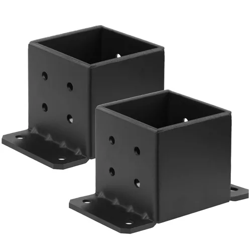 Vista 4 de 2 PCS Bases para Postes de 6x6, Soportes para Postes de 6x6 Calibre 8, Anclaje para Postes de Concreto Resistente Soporte de Pérgola para Terraza