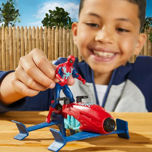 Vista 8 de Marvel Epic Hero Series Web Splashers Spider-Man Hydro Jet Blast, figura de acción de 4 pulgadas y juego de vehículos, juguetes de superhéroes
