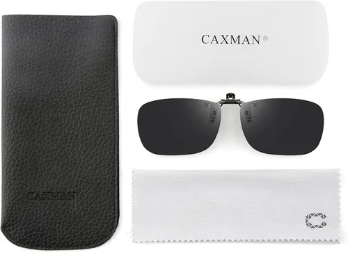 Vista 6 de CAXMAN Gafas de sol polarizadas con clip sobre gafas graduadas para hombres y mujeres, protección UV
