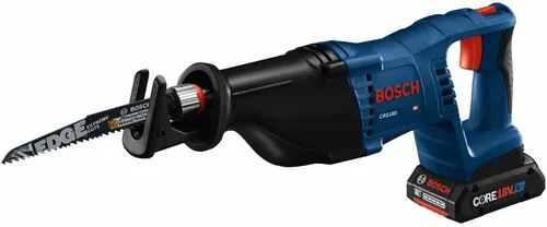 Vista 6 de BOSCH CRS180-B15 Kit de sierra recíproca con mango en D de 18 V, 1-1/8 pulgadas, con (1) batería de alimentación avanzada CORE18V 4 Ah