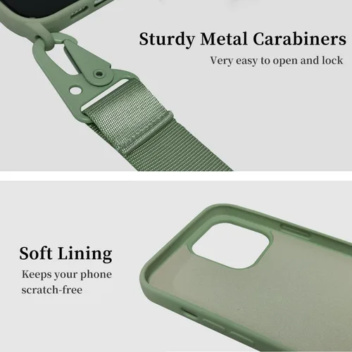 Vista 186 de Funda compatible con iPhone 8 Plus, iPhone 7 Plus/6 Plus/6S Plus con cordón, funda cruzada para iPhone con correa ajustable de silicona para iPhone