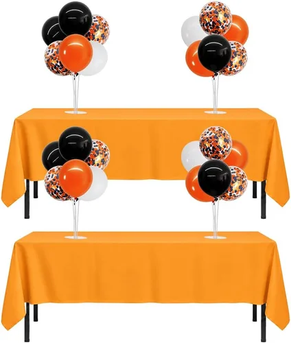 Vista 32 de TONIFUL Juego de 4 centros de mesa de globos con soporte para globos de color negro, azul y plateado