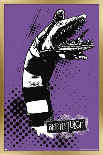 Vista 15 de Trends International Beetlejuice - Póster de pared de gusano de arena, 22.4 pulgadas de largo x 14.7 pulgadas, versión enmarcada de madera
