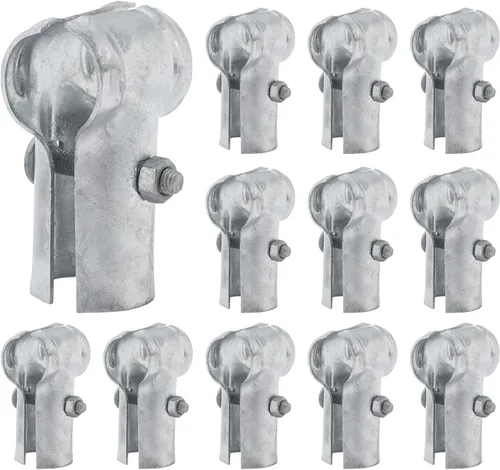 Vista 17 de VIVIDA Abrazaderas de riel de extremo de 1-3/8" x 1-3/8" 2 piezas, Abrazaderas de panel de enlace de cadena T, Conectores T de tubería galvanizada
