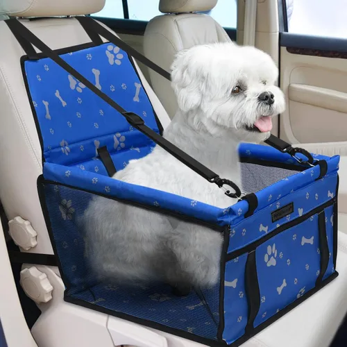 Vista 19 de Asiento de coche para perro, asiento elevador plegable para perro, impermeable, transpirable, bolsa de viaje Oxford para perros pequeños a medianos