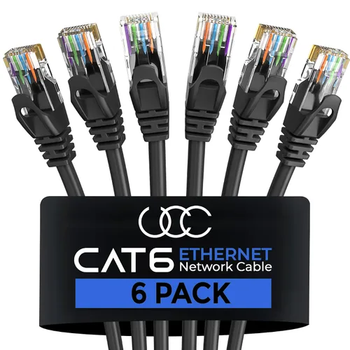 Vista 10 de Ultra Clarity Cables Cable Ethernet Cat6 (1 pie) LAN, UTP Cat 6 RJ45, red, parche, cable de Internet, paquete de 20 (1 pie)