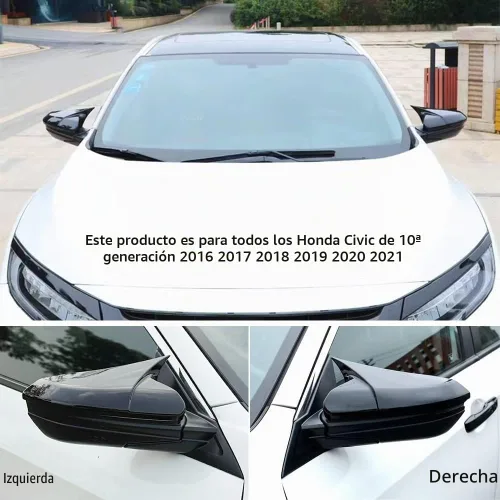 Vista 3 de Cubierta de espejo retrovisor lateral de cuerno de buey para automóvil, protector de espejo retrovisor, cubiertas de decoración, accesorios