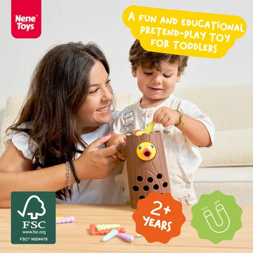 Vista 2 de Nene Toys Little Woodpecker - Juguete magnético Montessori para niños de 2 a 4 años - Juguete educativo para niños de 2 a 3 años - Juego