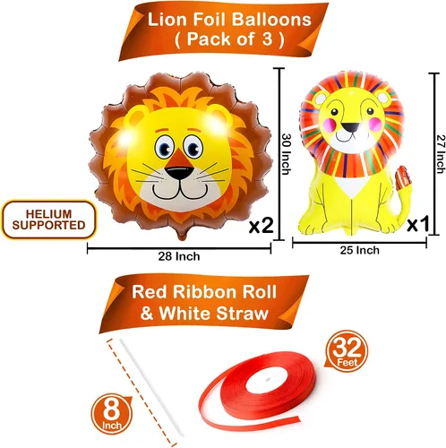 Vista 4 de Globo de carpa de circo de carnaval y globo de león – grande, 30 pulgadas Decoraciones de fiesta temática de carnaval Globos de carnaval
