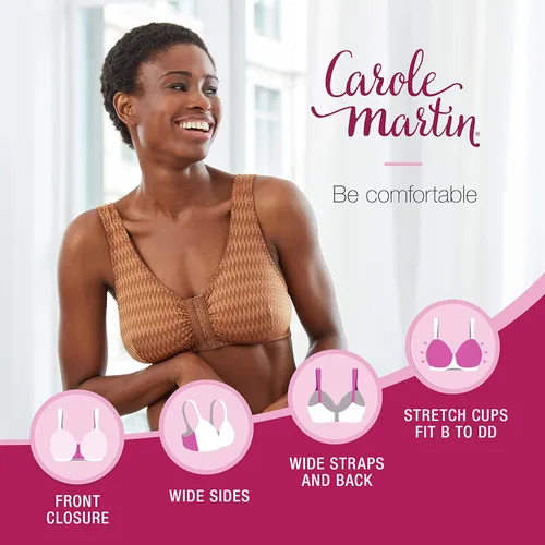 Vista 5 de Carole Martin Full-Freedom Comfort - Brasier con cierre frontal para mujer, sin varillas