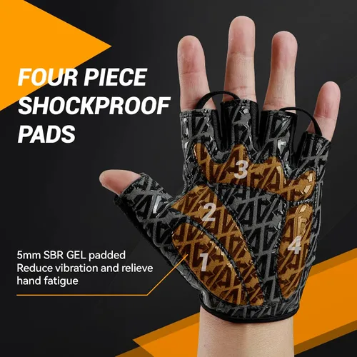 Vista 6 de Guantes deportivos de ciclismo para bicicleta Guantes de bicicleta de medio dedo para hombres y mujeres con almohadilla de gel de 0.197 in - Guantes
