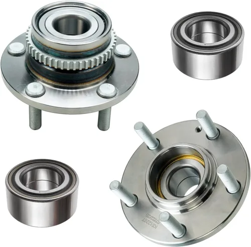 Vista 55 de Detroit Axle - Kit de suspensión delantera 4WD para Nissan Frontier Pathfinder Xterra, 2 cubos de rodamientos de ruedas, 2 brazos de control