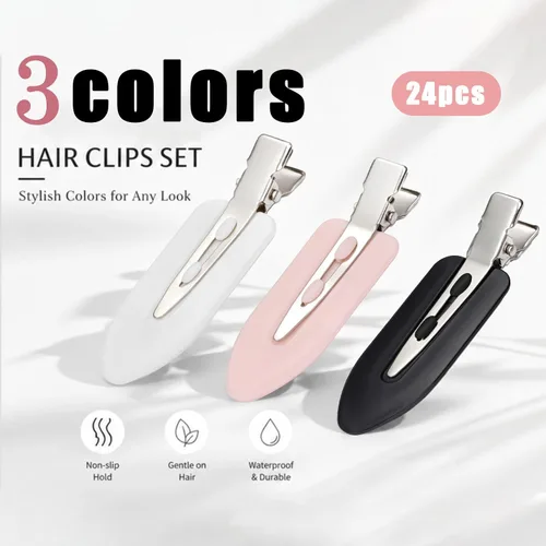 Vista 7 de Wobe 24 pinzas para el cabello sin doblez, pinzas para el cabello, sin arrugas, pinzas para peinado, flequillo, ondas de dedo, aplicación