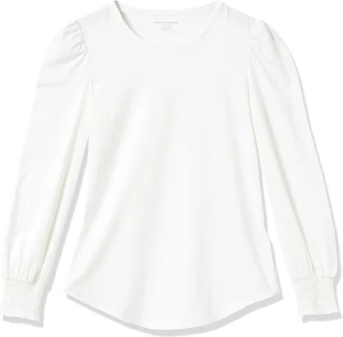 Vista 6 de Tienda Essentials - Camiseta de manga larga con cuello redondo y puños fruncidos para mujer