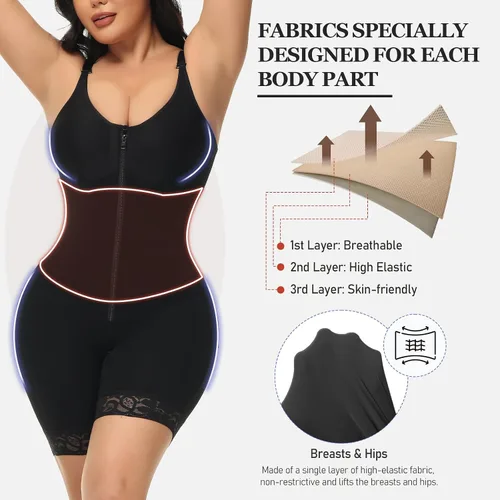 Vista 3 de M MYODRESS Fajas Colombianas Moldeadora Faja Control de Abdomina Faja Body Shaper Post Cirugía Prenda de Compresión Levantador de Culos Fajas