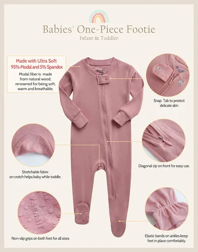 Vista 5 de VAENAIT BABY - Pijama para bebé prematuro para niños y niñas, pijama modal con pies cerrados para dormir y jugar, de primera calidad, disponible