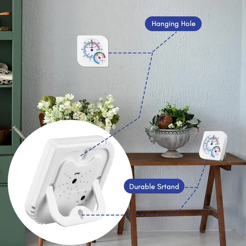 Vista 5 de Kathfly 4 piezas de termómetro interior y medidor de humedad para interiores, mini termómetro higrómetro temperatura y humedad medidor