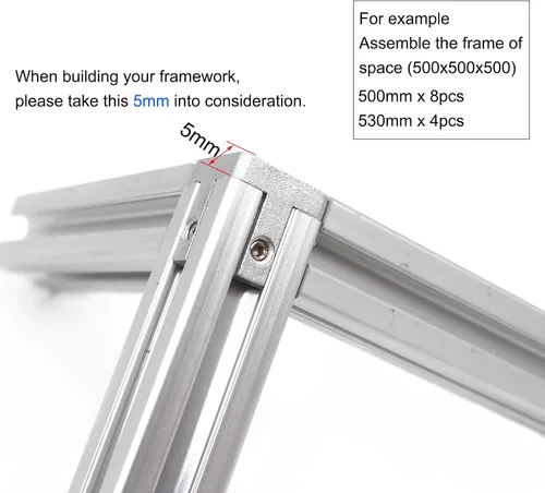 Vista 7 de 8Pcs 2020 Extrusión de Aluminio Ranura en T Bracket de Esquina Serie 20 Hardware Extruido Conector Tri 3 Vías con Tornillo de Ajuste para Perfil