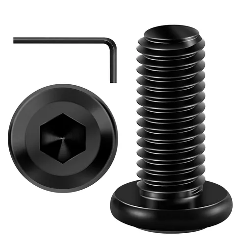 Vista 20 de Mywish M5 x 8mm 20 piezas de tornillos de cabeza plana con rosca hexagonal, pernos de acero inoxidable 304 para muebles con rosca completa, óxido