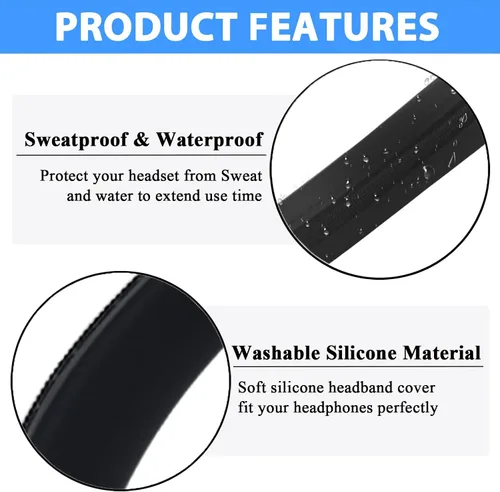 Vista 3 de Adhiper - Funda para diadema para Beats Studio Pro y Studio 3, color negro Fundas de silicona suave para auriculares Bose QuietComfort Ultra