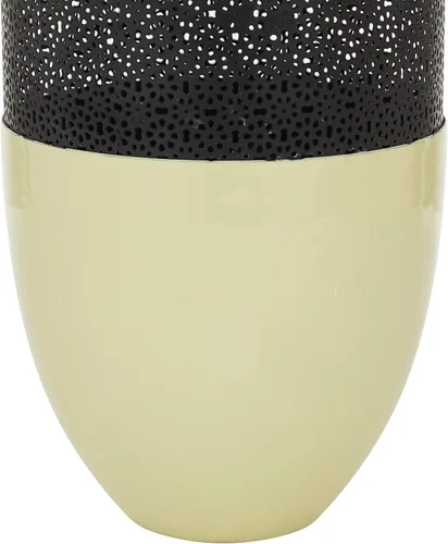 Vista 4 de Deco 79 Florero de metal con revestimiento de esmalte, 7 x 13 pulgadas, color blanco