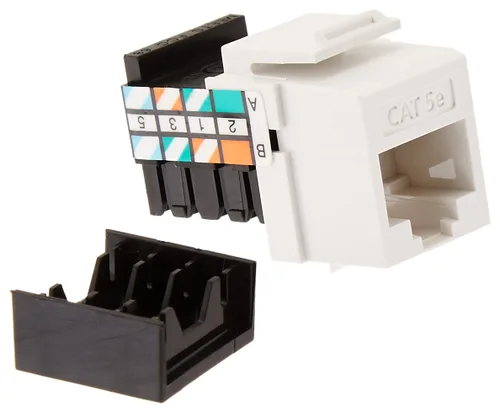 Vista 14 de Leviton Adaptador QuickPort de 8 cables Cat 5e, enchufe Jack, paquete de 10, 5G108-AW5, blanco