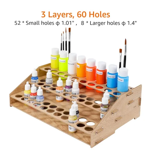 Vista 6 de Amazon Basics Estante organizador de pinceles y pintura para manualidades, con capacidad para hasta 60 botellas (52 1 pulgadas y 8 1.47 pulgadas)