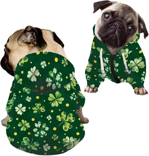 Vista 21 de Howilath Sudaderas con la bandera estadounidense para perros medianos, abrigo de invierno con diseño de pata de cachorro, ropa cálida con capucha