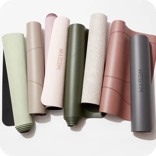 Vista 7 de WeGym Esterilla de yoga, esterilla de ejercicios de 4 mm acolchada para yoga, pilates, entrenamientos en casa - Esterilla de yoga de ante