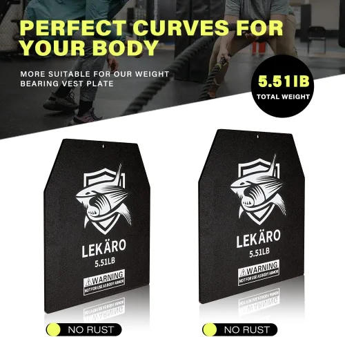 Vista 4 de Placas de chaleco con peso de 5.51/8.81/15.43/20.94 libras para chalecos de peso, entrenamiento de fuerza, entrenamiento pesado, fitness, correr