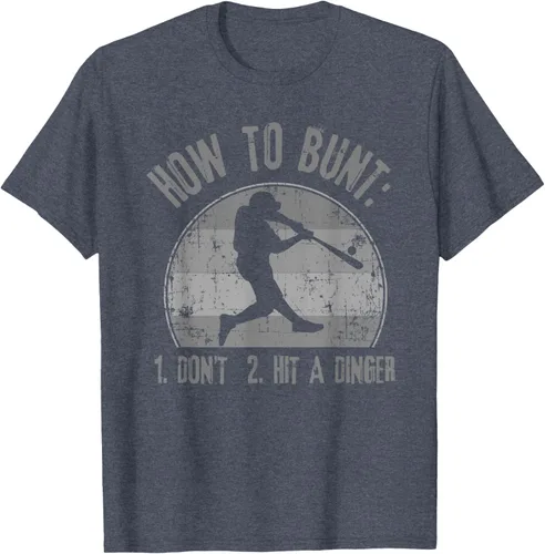 Vista 81 de Cómo Bunt Don't Hit A Dinger - Camiseta divertida de béisbol y sóftbol, Negro, S
