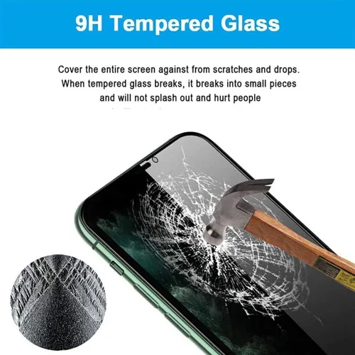 Vista 5 de Protector de pantalla de privacidad para iPhone 11/XR, borde 2.5D, cobertura completa, anti-espía 9H, protector de pantalla de vidrio templado