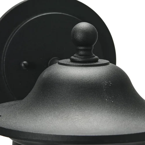 Vista 4 de Luz de exterior de metal y vidrio semillado Portside para exteriores, negro mate