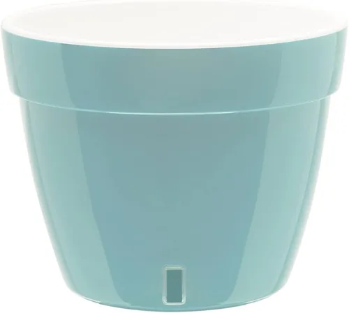 Vista 14 de Gardenera ASTI - Maceta de autoriego de 7.1 pulgadas en color negro-dorado/negro, maceta moderna con indicador de nivel de agua para todas