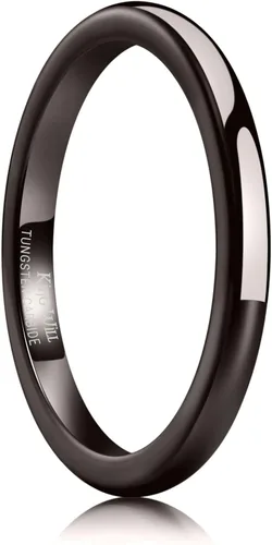 Vista 64 de King Will Alianza de boda de carburo de tungsteno para hombres y mujeres, anillos de promesa para parejas abovedados de alto pulido