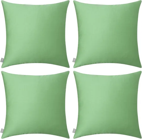 Vista 45 de Thmyo - Paquete de 4 fundas de almohada decorativas de 100 % algodón para lumbar, cómodas, sólidas, para Navidad/Halloween, fundas de cojín Blanco