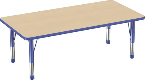 Vista 120 de FDP - Mesa rectangular para actividades escolares y aulas (24 x 36 pulgadas), patas gruesas para niños pequeños, altura ajustable de 15 a 24