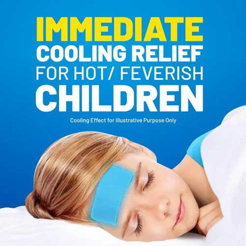 Vista 2 de KOOL 'N' SOOTHE Hojas de gel refrescante para fiebre, paquete de 4, niños de 1 año o más, alivio inmediato de enfriamiento para la fiebre