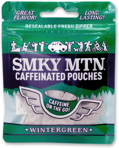 Vista 6 de SMOKEY MOUNTAIN Bolsas con cafeína, menta ártica, sin tabaco y sin nicotina, 15 bolsas por paquete, 5 paquetes