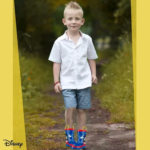 Vista 6 de Disney Mickey Mouse Rubber Rainboots - Attached Handles - Toddler and Little Kid