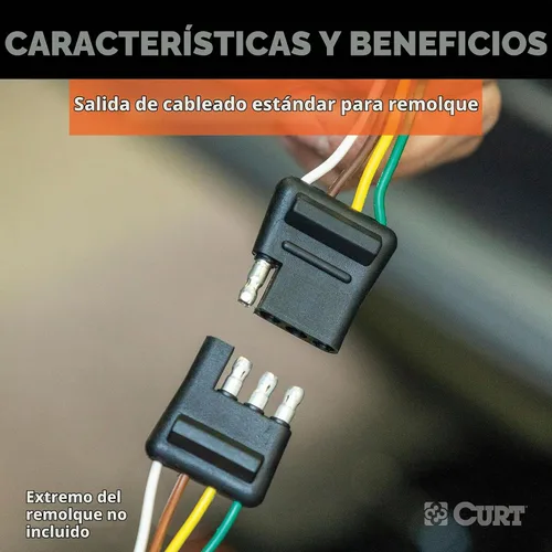 Vista 3 de CURT 55344 – Arnés de cableado de remolque de 4 pines personalizado para el lado del vehículo, Compatible con vehículos selectos Ford, Lincoln