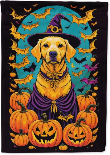Vista 44 de Caroline's Treasures DAC1466GF - Bandera decorativa para jardín de Halloween de Affenpinscher Witchy para jardín, decoración para patio exterior