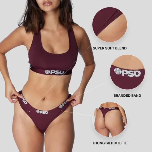 Vista 6 de PSD Tanga con estampado de animales para mujer, ropa interior de cobertura mínima, cómodas bragas elásticas para mujer