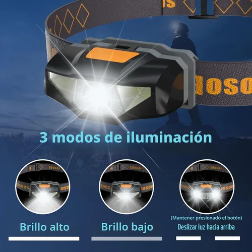 Vista 2 de COSOOS 2 Linternas Frontales LED con Estuches Portátiles, Mini Linterna Frontal Brillante para Correr de 1.6 oz, Lámparas de Cabeza Impermeables