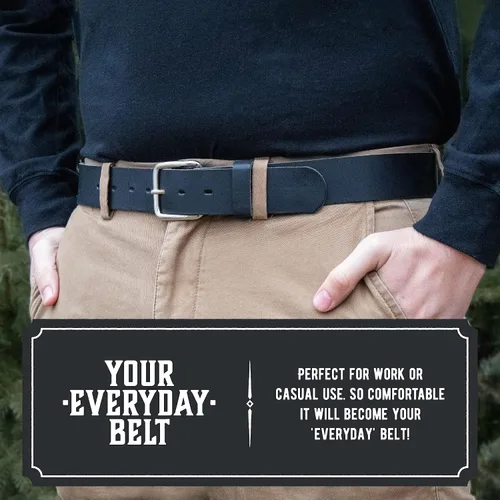 Vista 3 de Cinturón de cuero Journeyman Fabricado en Estados Unidos Cinturón de cuero para hombre