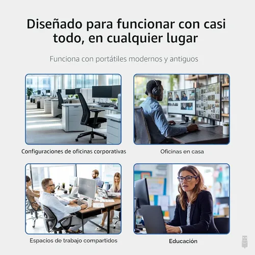 Vista 6 de Plugable Estación de acoplamiento universal para computadora portátil, monitor HDMI dual para Windows y Mac (requiere controlador), USB 3.0 o USB-C