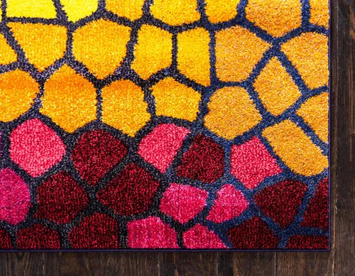 Vista 8 de Unique Loom Estrella Collection - Alfombra geométrica, abstracta, colorida, moderna, mosaico, 9 x 12 pies, multicolor y azul